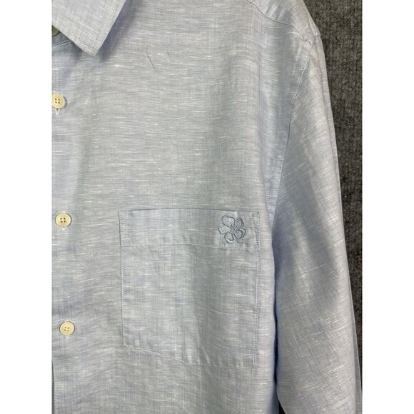 Ted Baker London Men's Size 5 (US XL) Linen Cotton Blend Pale Blue Long Sleeve - Picture 5 of 14